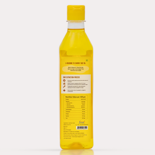 Wood pressed sunflower oil